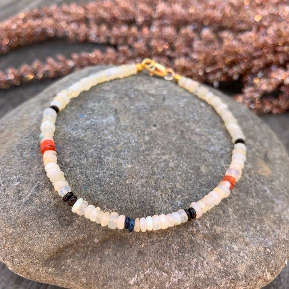 Fire OPAL Genuine Gemstone Beaded Bracelet Jewelry - Picture 3 of 8